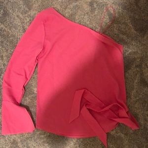 Bright Pink one sleeve blouse